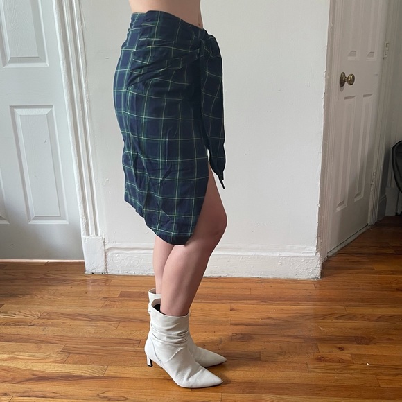 J.O.A. Los Angeles High Waist Plaid Tartan Midi Wrap Tie Pencil Skirt - XS / S - Picture 6 of 16